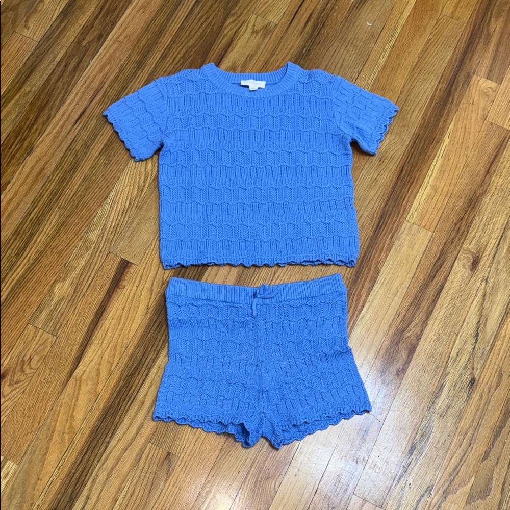 Jessica Simpson Blue Knit Short Set - Girls